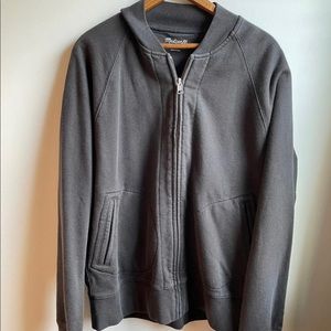 New with Tags Madewell Mens Heavyweight Pigment Dyed Sweatshirt Bomber Jacket M